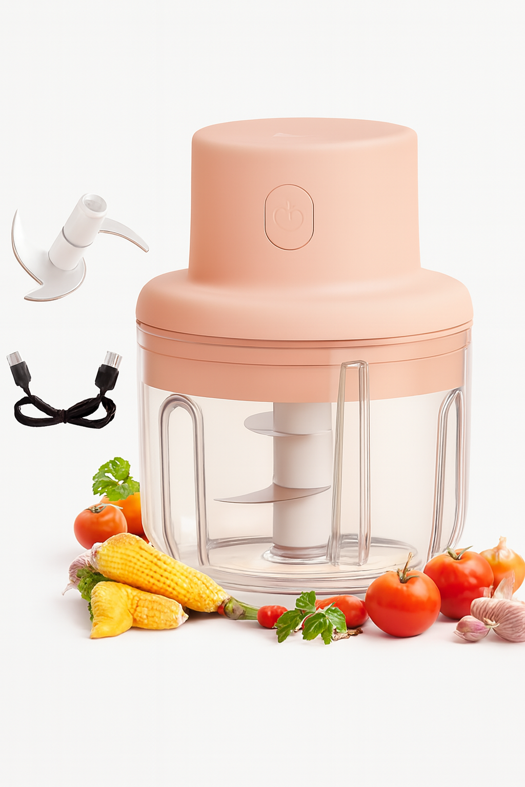 KolorFish Electric Mini Garlic Chopper 250ml Electric Vegetable Chopper